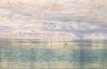 Brett John The Sicilian Sea From the Taormina Cliffs seascape Oil Paintings